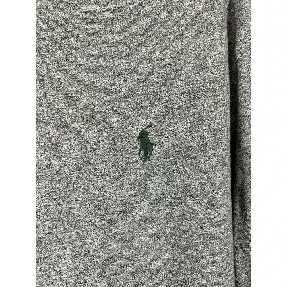 Polo Ralph Lauren Gray V-Neck Long Sleeve‎ Shirt Large Cotton Soft Quiet Luxury